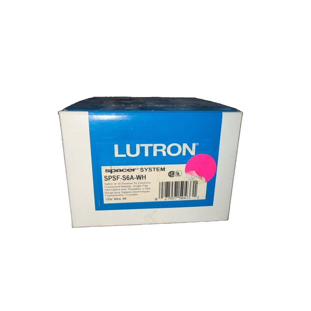Lutron Spacer System SPSF-S6A-WH Fluorescent Dimmer Switch 120V 6A White